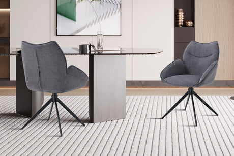 Chaise Mahi Pivotant Tissu Ote Share 456 Gris foncé
