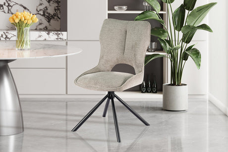 Chaise Mori Pivotant Tissu Ote Share 160 Gris clair