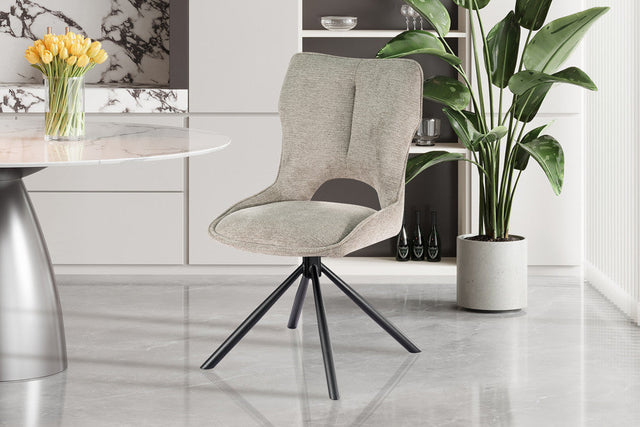 Chaise Mori Pivotant Tissu Ote Share 160 Gris clair