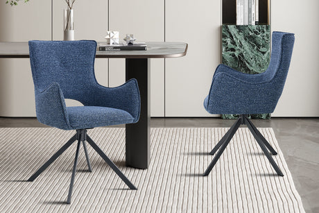 Chaise Billy Pivotant Tissu Ote Harper 312 Bleu