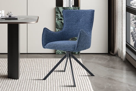 Chaise Billy Pivotant Tissu Ote Harper 312 Bleu - vue 2