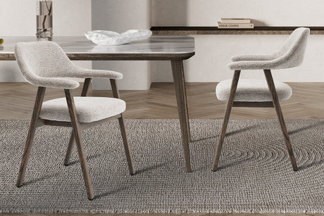 Chaise Coralie Chêne Massif Fumé Tissu Ote Milan 130 Sable