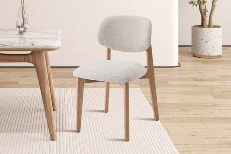 Chaise Carmen Chêne Naturel Tissu Ote Milan 103 Beige - vue 2