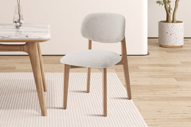 Chaise Carmen Chêne Naturel Tissu Ote Milan 103 Beige - vue 2