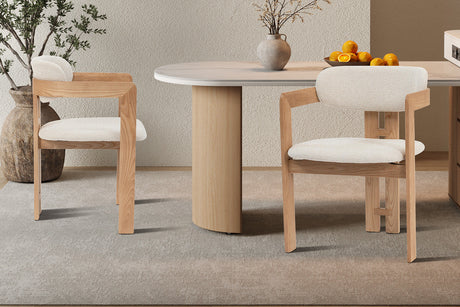 Chaise Camille Frêne Naturel Tissu Ote Milan 103 Beige - vue 2