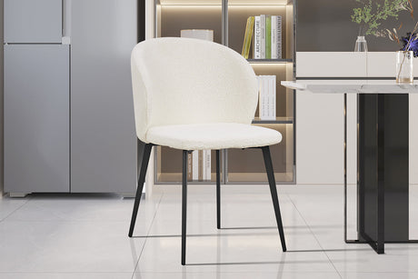 Chaise Toledo Bouclé Blanc - vue 2