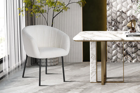 Chaise Sevilla Bouclé Blanc