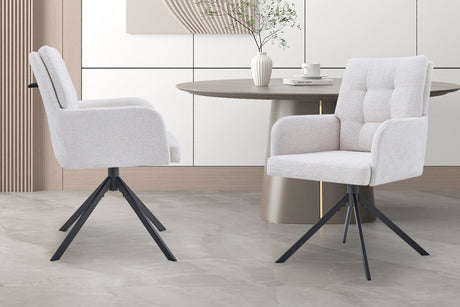 Chaise Granada Pivotant Tissu Davis Bliss 75-02 Ecru
