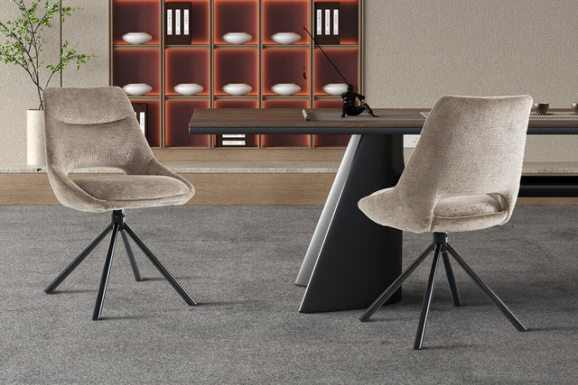 Chaise Dante Tissu Taupe - vue 2