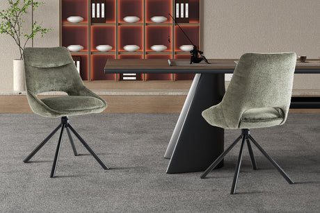 Chaise Dante Tissu Vert - vue 2
