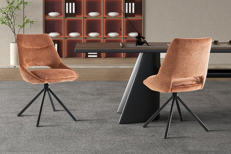 Chaise Dante Tissu Rouille - vue 2