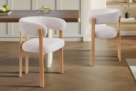 Chaise Julia avec accoudoirs Naturel Tissu Fabb Leo 23