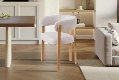 Chaise Julia avec accoudoirs Naturel Tissu Fabb Leo 23 - vue 2