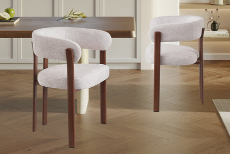 Chaise Julia avec accoudoirs Noyer Tissu Fabb Leo 23