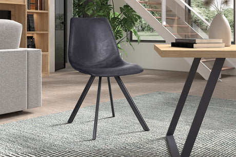 Chaise Emma PU Noir - vue 2