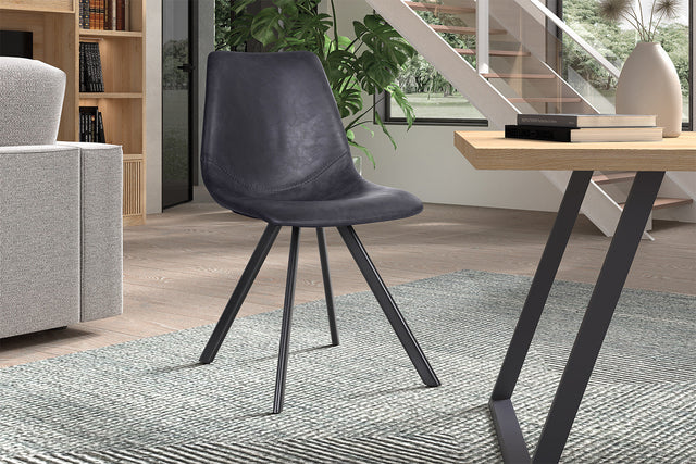 Chaise Emma PU Noir - vue 2