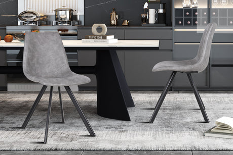 Chaise Emma PU Gris foncé