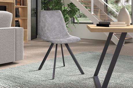 Chaise Emma PU Gris foncé - vue 2