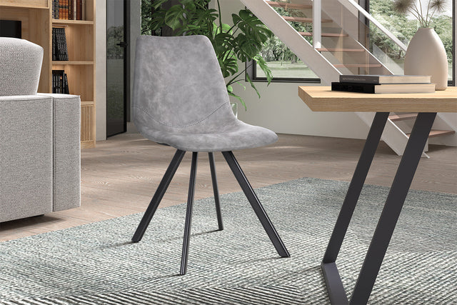 Chaise Emma PU Gris foncé - vue 2