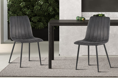 Chaise Willis Velours Gris