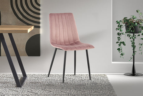 Chaise Willis Velours Rose - vue 2