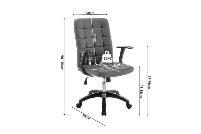 Chaise de bureau Luka - dimensions