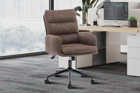 Chaise de bureau Aimé Tissu Fabb Raven 45 Brun