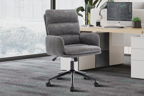 Chaise de bureau Aimé Tissu Fabb Raven 13 Gris foncé