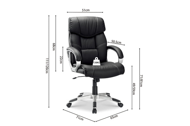 Chaise de bureau Dali - dimensions