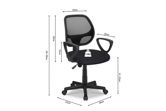 Chaise de bureau Hippa - dimensions