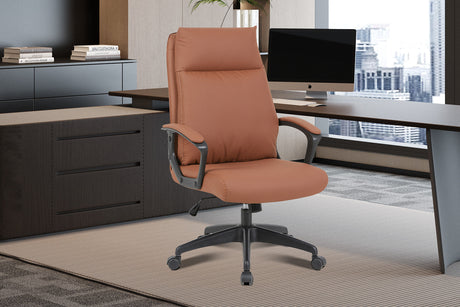 Chaise de bureau Samuel PU nylon Cognac