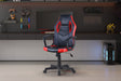 Chaise de jeu Tiger PU Noir/Rouge/Gris