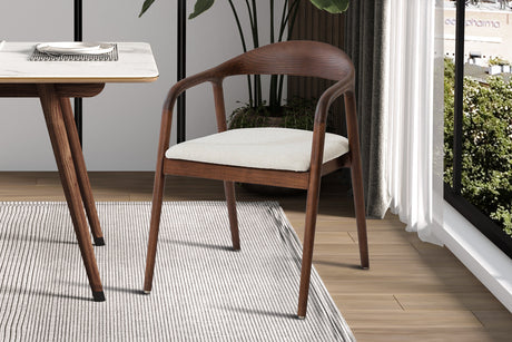 Chaise Claire Frêne Noyer Tissu Ote Milan 103 Beige - vue 2