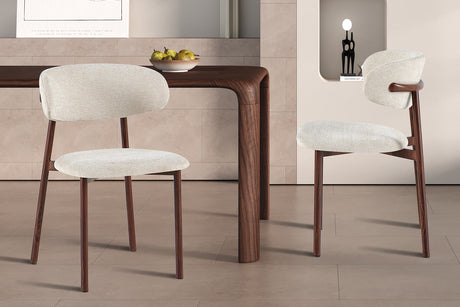 Chaise Coco Noyer Tissu Fabb Raven 24 Beige