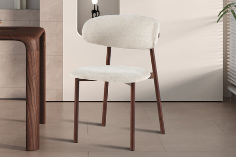 Chaise Coco Noyer Tissu Fabb Raven 24 Beige - vue 2