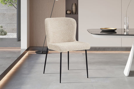 Chaise Lisa Bouclé Beige - vue 2