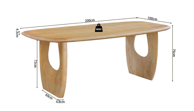 Tafel 'Braga' Ovale Danoise Bois de manguier Amande - 51620_2