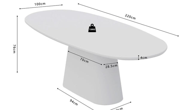 Table 'Tavira' 220 cm Ovale Ciment Ecru - 52000_3