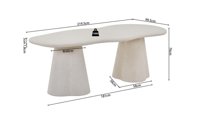 Table 'Faro' 220 cm Organique Ciment - 52100_1