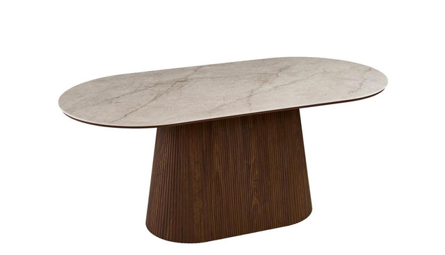 Table 'Vigo' 180 cm Ovale Décor Chêne Foncé Shakespear Beige - 52180_6