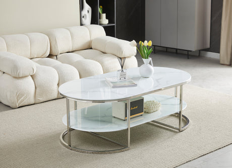Table basse Leila chrome 130cm - TBA27