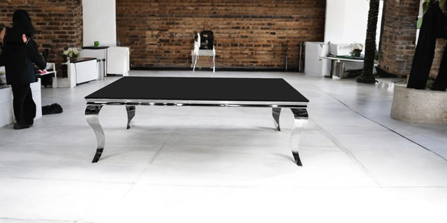 Table basse Baroque pied doré 120cm - TBA74