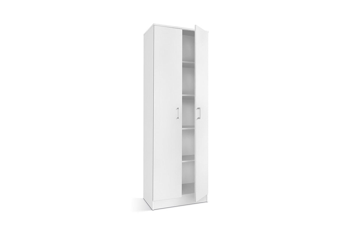 Armoire de rangement Ray – Blanc, 2 portes – 60 × 180 cm – vue principale
