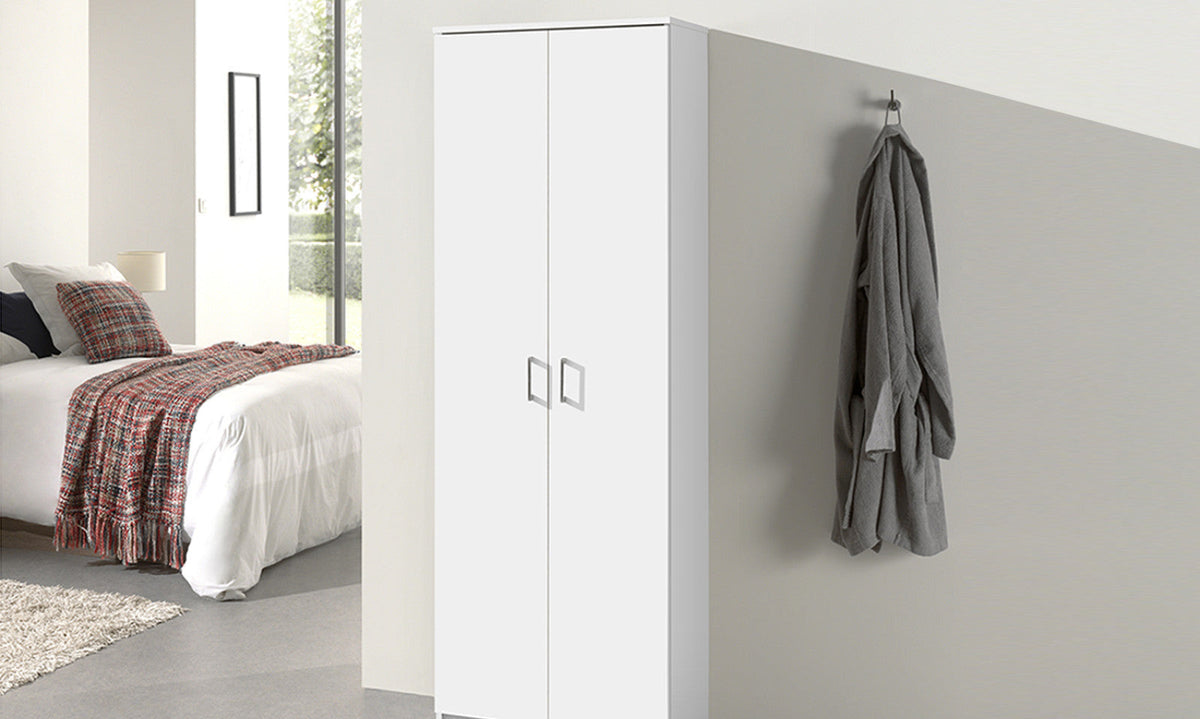 Armoire de rangement Ray – Blanc, 2 portes – 60 × 180 cm – vue 2