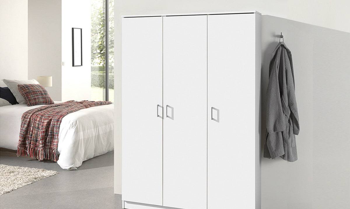 Armoire de rangement Ray – Blanc, 3 portes – 120 × 180 cm – vue 2