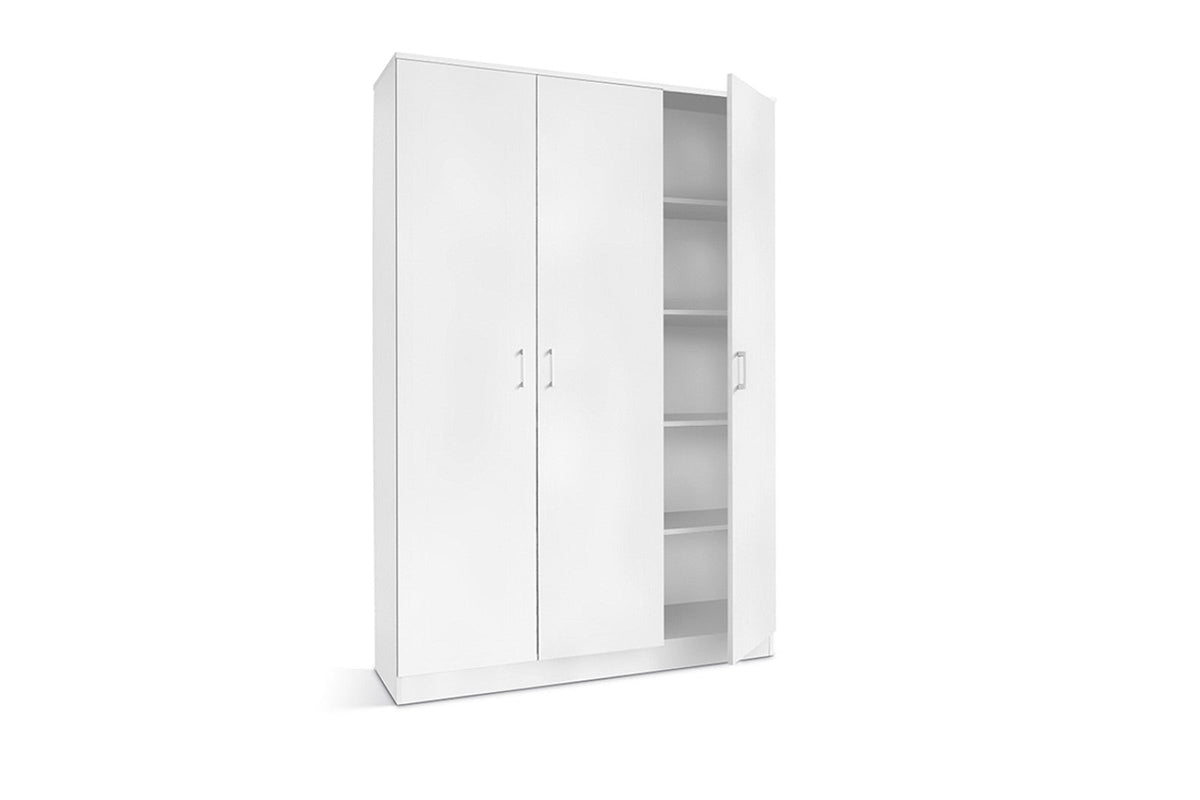 Armoire de rangement Ray – Blanc, 3 portes – 120 × 180 cm – vue principale