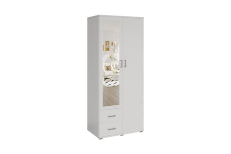 Armoire Marc – Blanc, 2 portes – 80 × 185 cm – vue principale