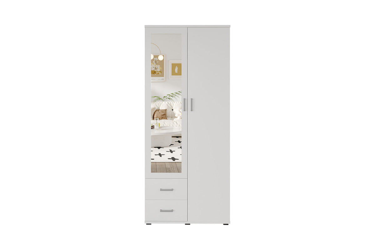 Armoire Marc – Blanc, 2 portes – 80 × 185 cm – vue 3