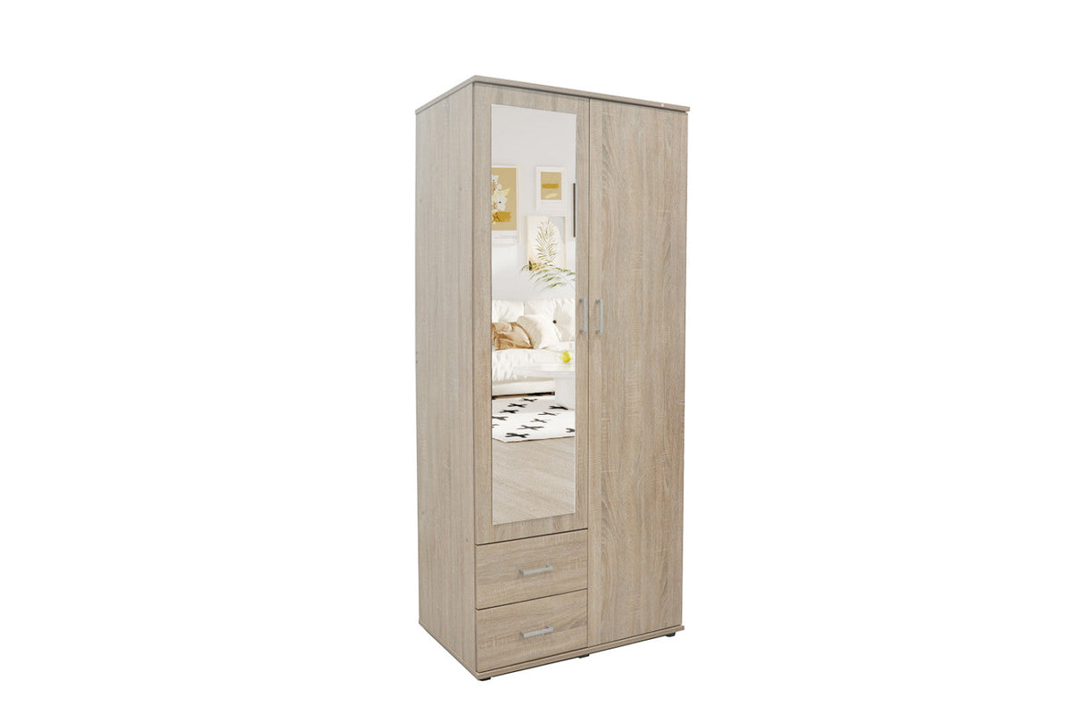 Armoire Marc – Sonoma, 2 portes – 80 × 185 cm – vue principale