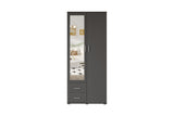 Armoire Marc – Gris foncé, 2 portes – 80 × 185 cm – vue 4